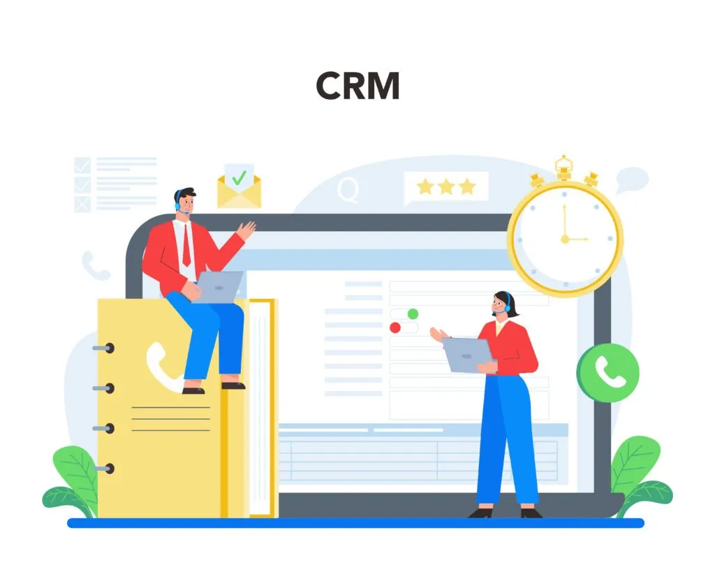 Dealership sales consultants following up with customers through CRM